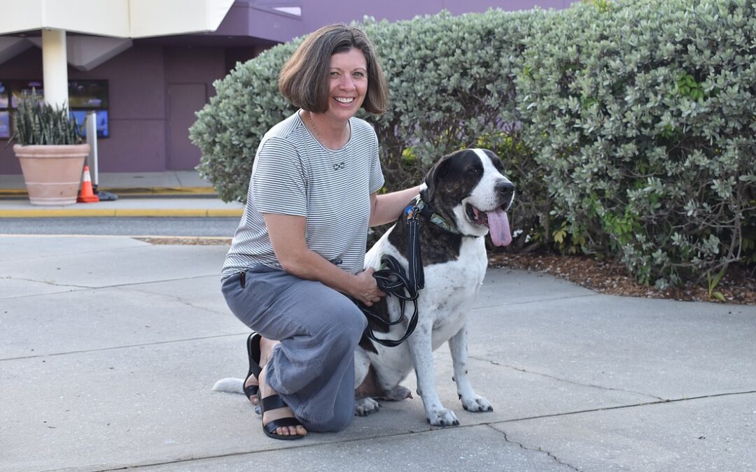 Nicole Machenheimer with rescued dog Maloney